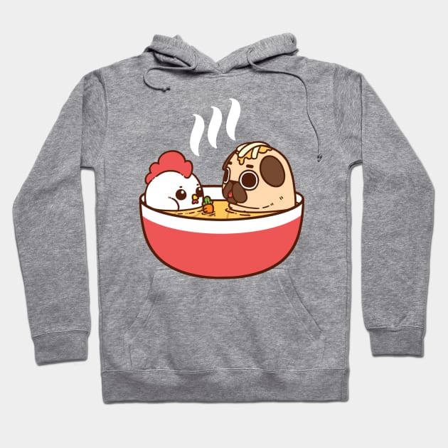 Chicken Noodle Puglie Hoodie by Puglie Pug 